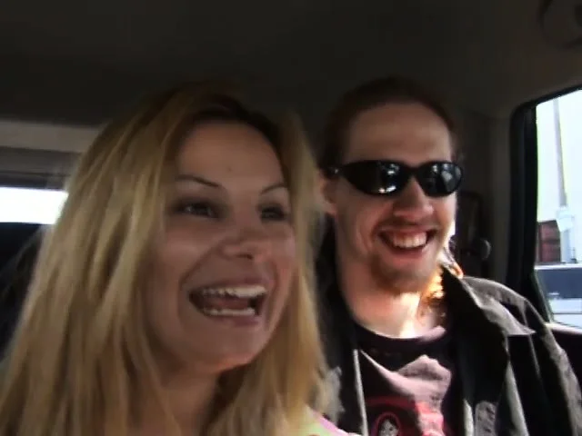 Curvy blonde bimbo gets spit roasted in an intense threesome