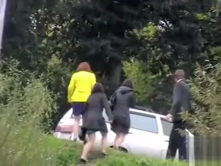 Bunch of bridesmaids taking a collective pee