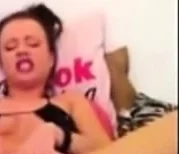 Creamy pussy fuck with dildo