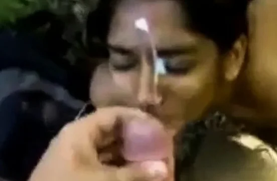 Indian girl gets a facial outdoors