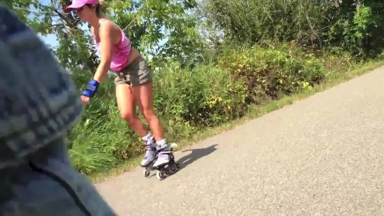 Rollerblader on trail