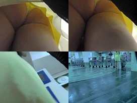 Upskirting footage of girl with flabby ass in thong