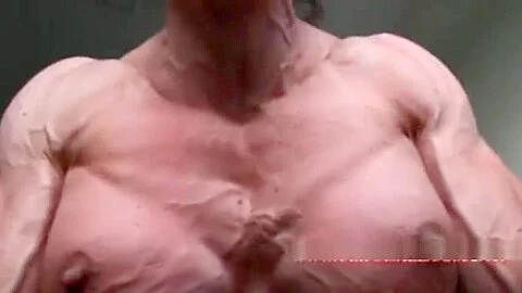 angela salvagno pumping up her pecs