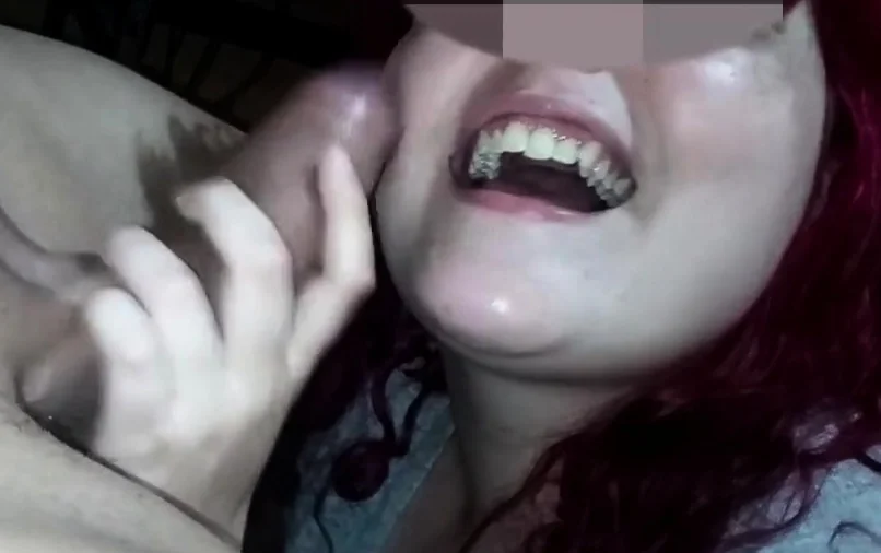 Taking cum in the face of ex-boyfriend. I love taking cum