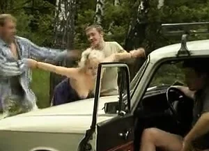 French Mature Outdoor Gangbang