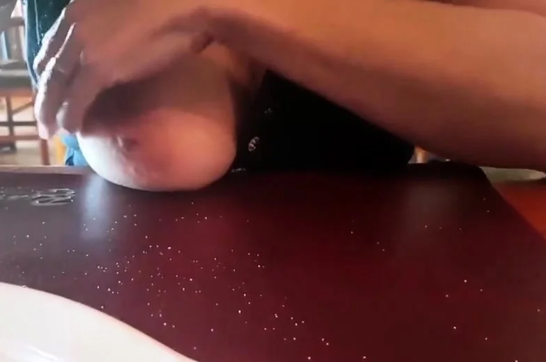 tits out in busy restaurant