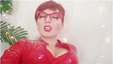 Arya Grander - Red Pvc Catsuit Vinyl Fetish, Femdom Pov Dirty Talk Humiliation