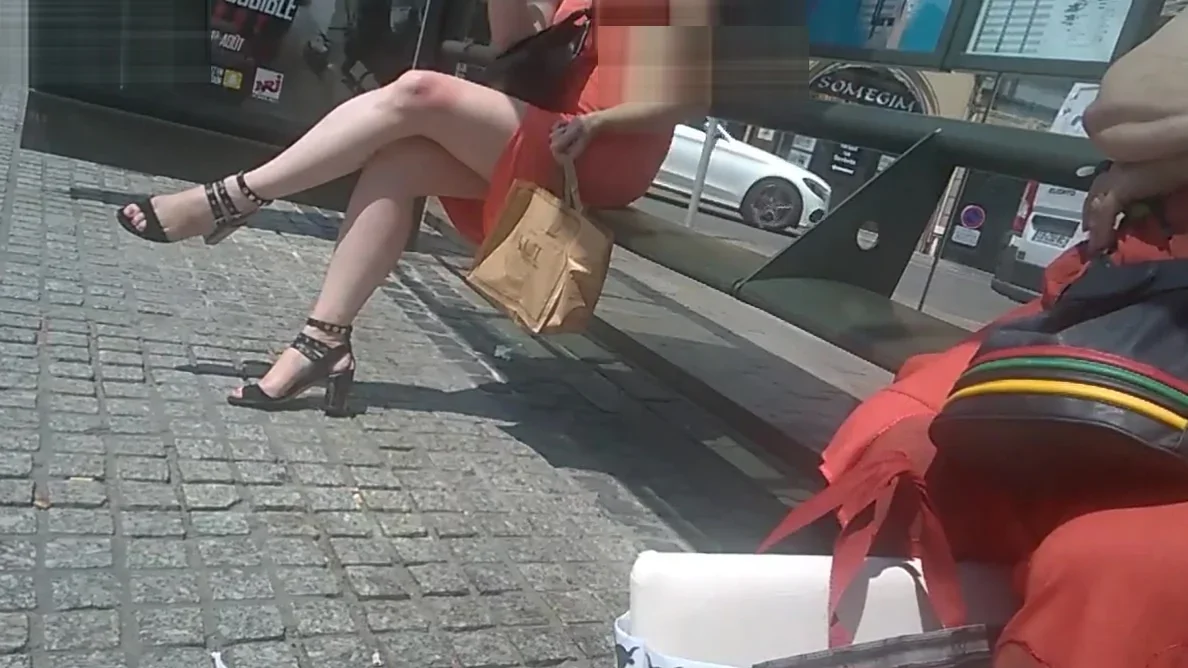 Sexy legs ... waiting for the bus