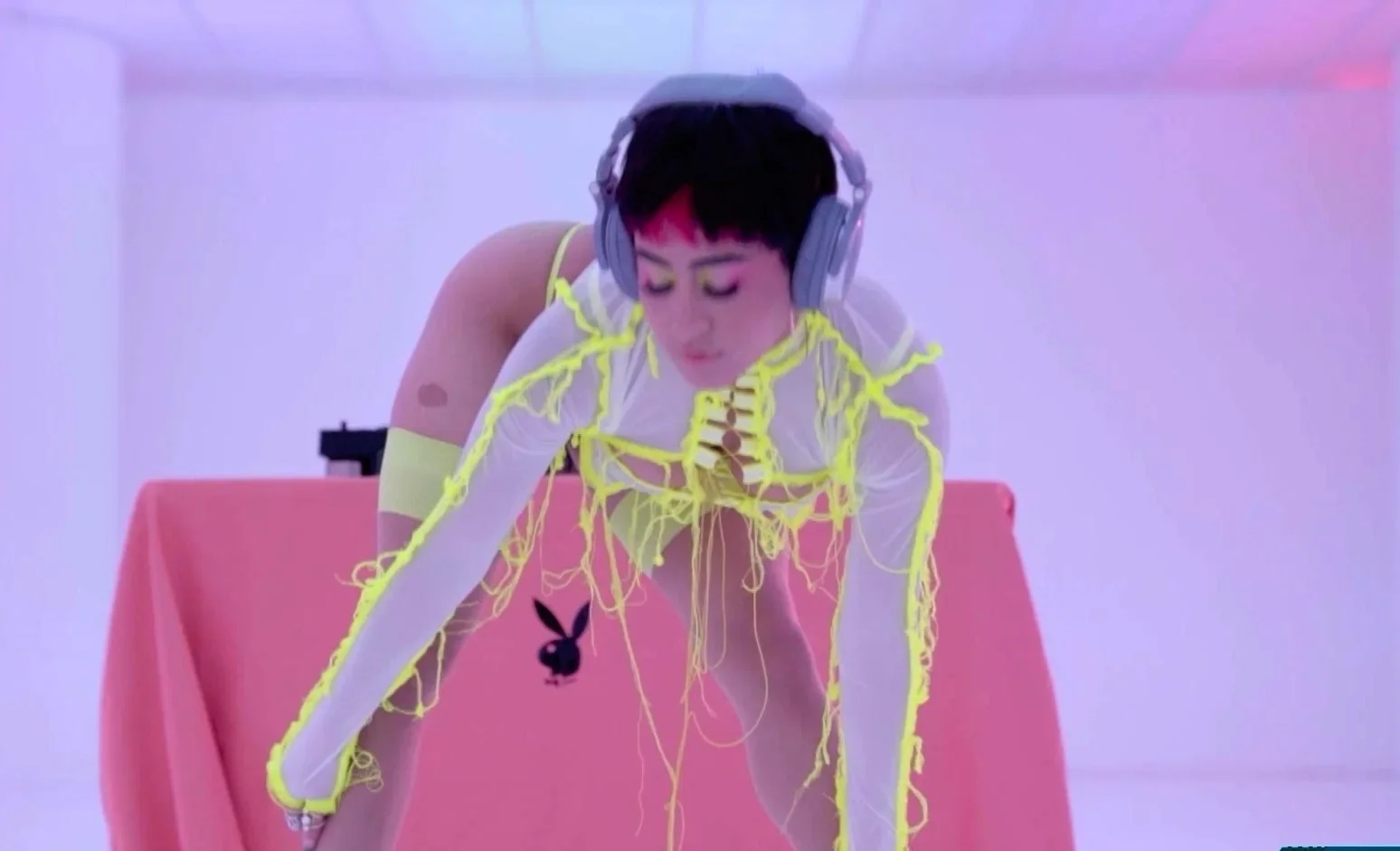 Neon lingerie looks hot on latina MILF