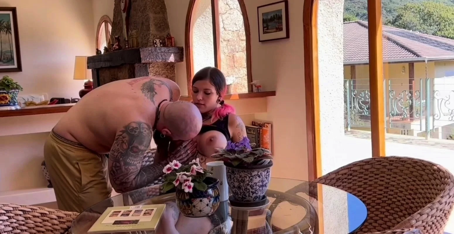 Bareback anal sex with flaming brunettes with big boobs