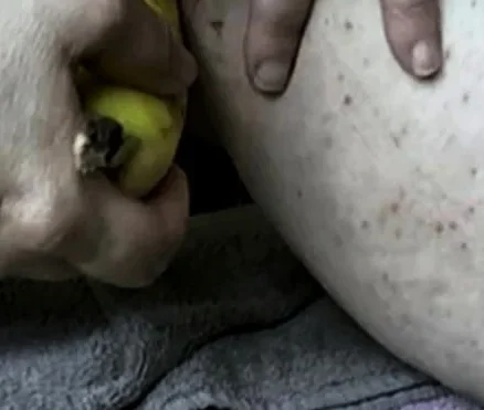 Arab BBW Plays with Banana on Webcam