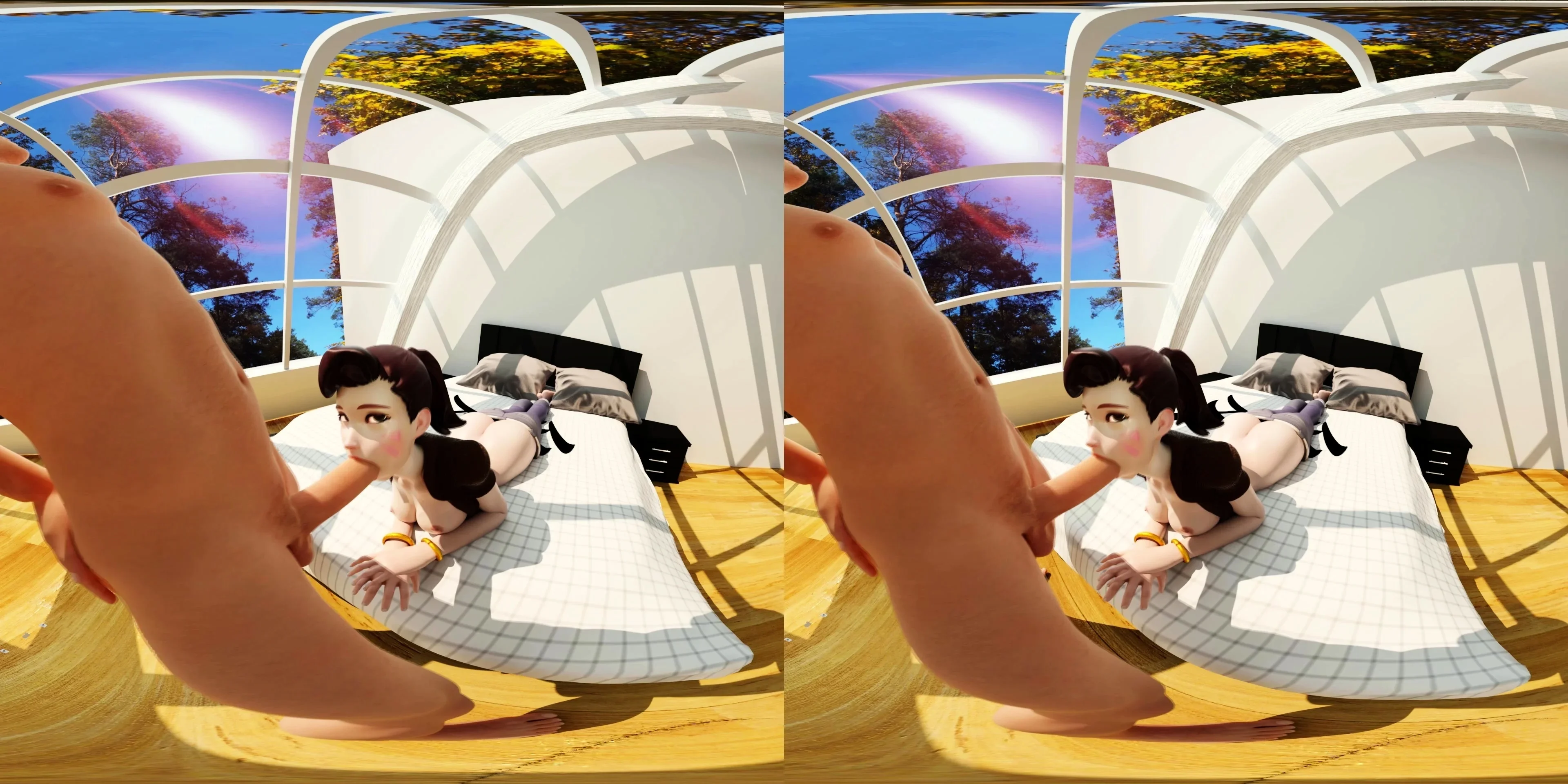 Foxy 3D Superwoman bounces up and down on a cock