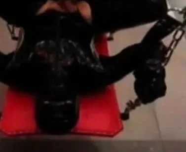 Fucking Latex Slave With A Strapon