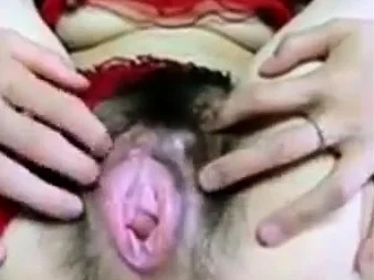 Blindfolded Japanese wife spreading pussy