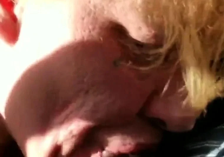 Old GILF gumming black dick and swallows