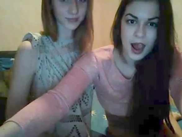 Two Girls kissing on Webcam