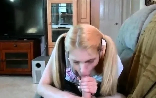 Pigtail chick suck not daddys dick for mouthcum