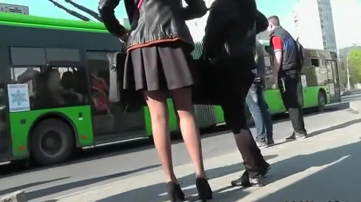 Upskirt of short red skirt