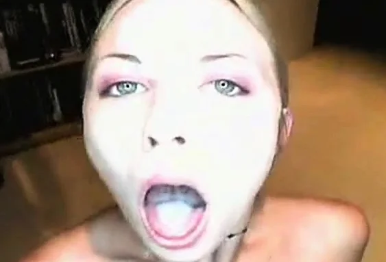 Amateur blonde sucks thick cock and swallows