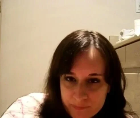 face of orgasm on bathroom floor