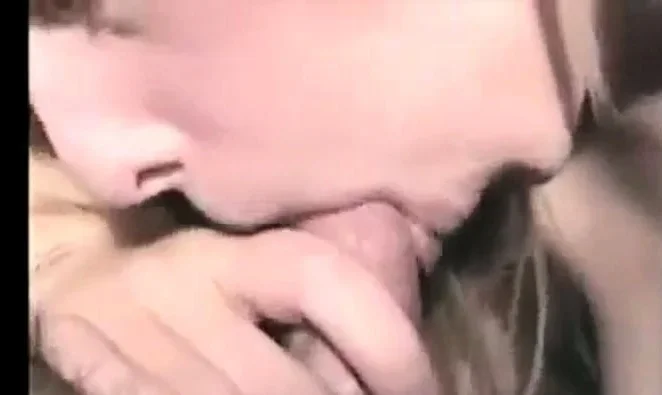 Blonde girl sucks and licks cock till it burst in her mouth