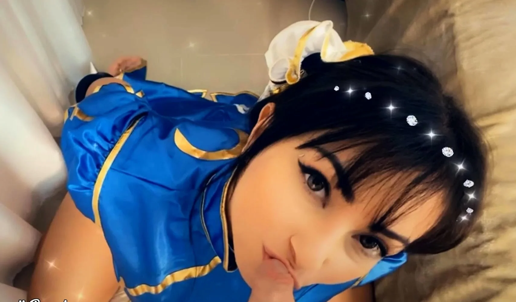 Brunette slut gives a great pov amateur blowjob
