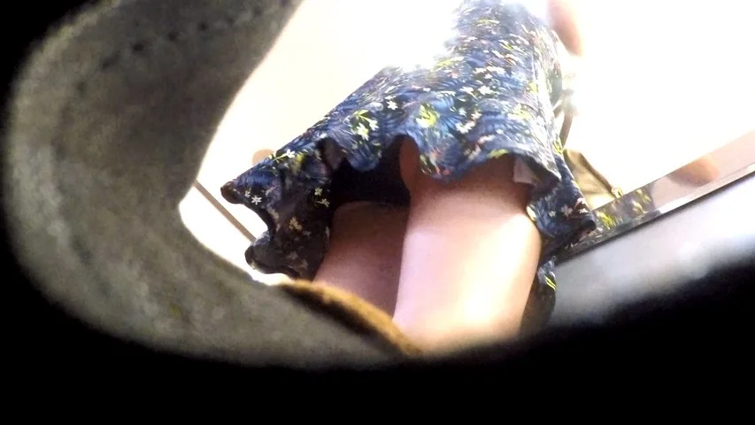 Upskirt while buying bread