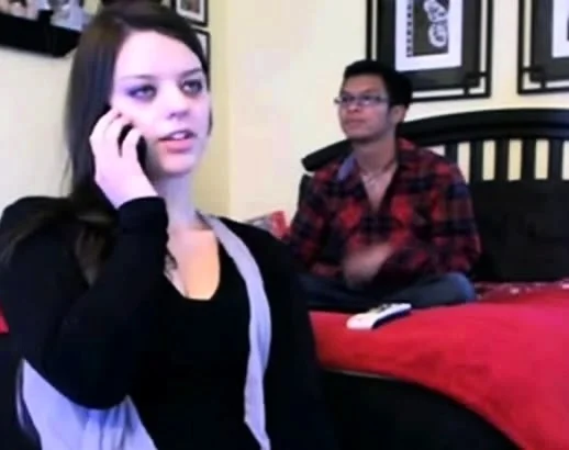 Teen show on webcam in front of her boyfriend
