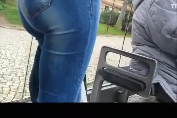 Girl with nice ass in tight jeans