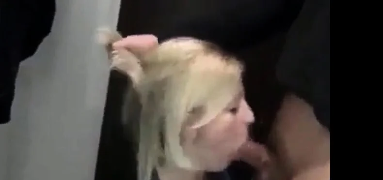 Hot Blonde Slut Blows In A Changing Room