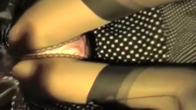 Look Her Dress Up At Silk Panties