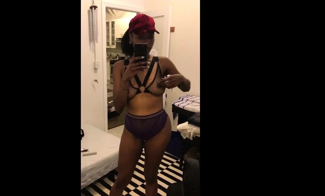 Stylish Black Girl In Lingerie
