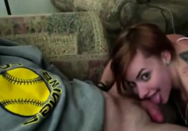 She sucks, licks and deep-throats him