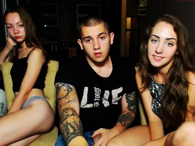 Real party amateur teens fucking in a threesome
