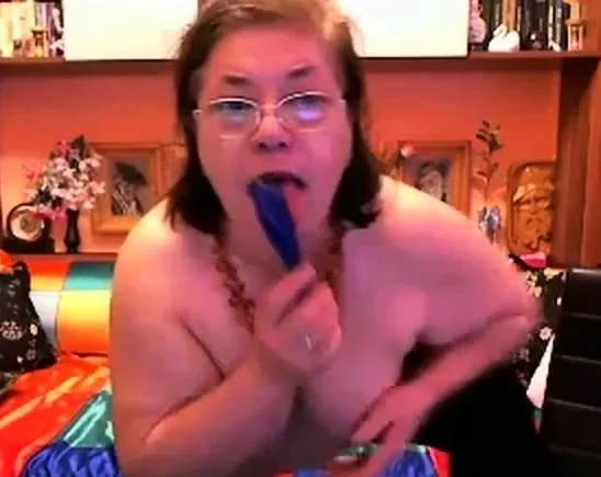 Crazy Grandmother in webcam