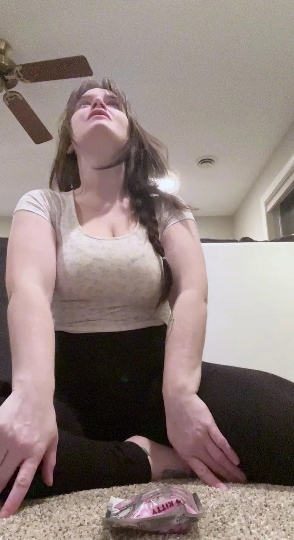 Hot amateur busty brunette masturbate in webcam