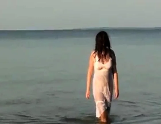 My Pantyhose Girlfriend See Through on the Beach