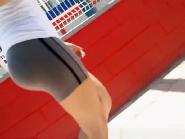 Great ass chick in tight sports shorts