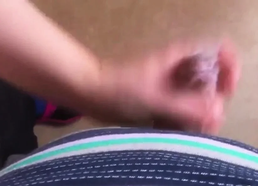 My chubby girl give me a handjob cum on condom