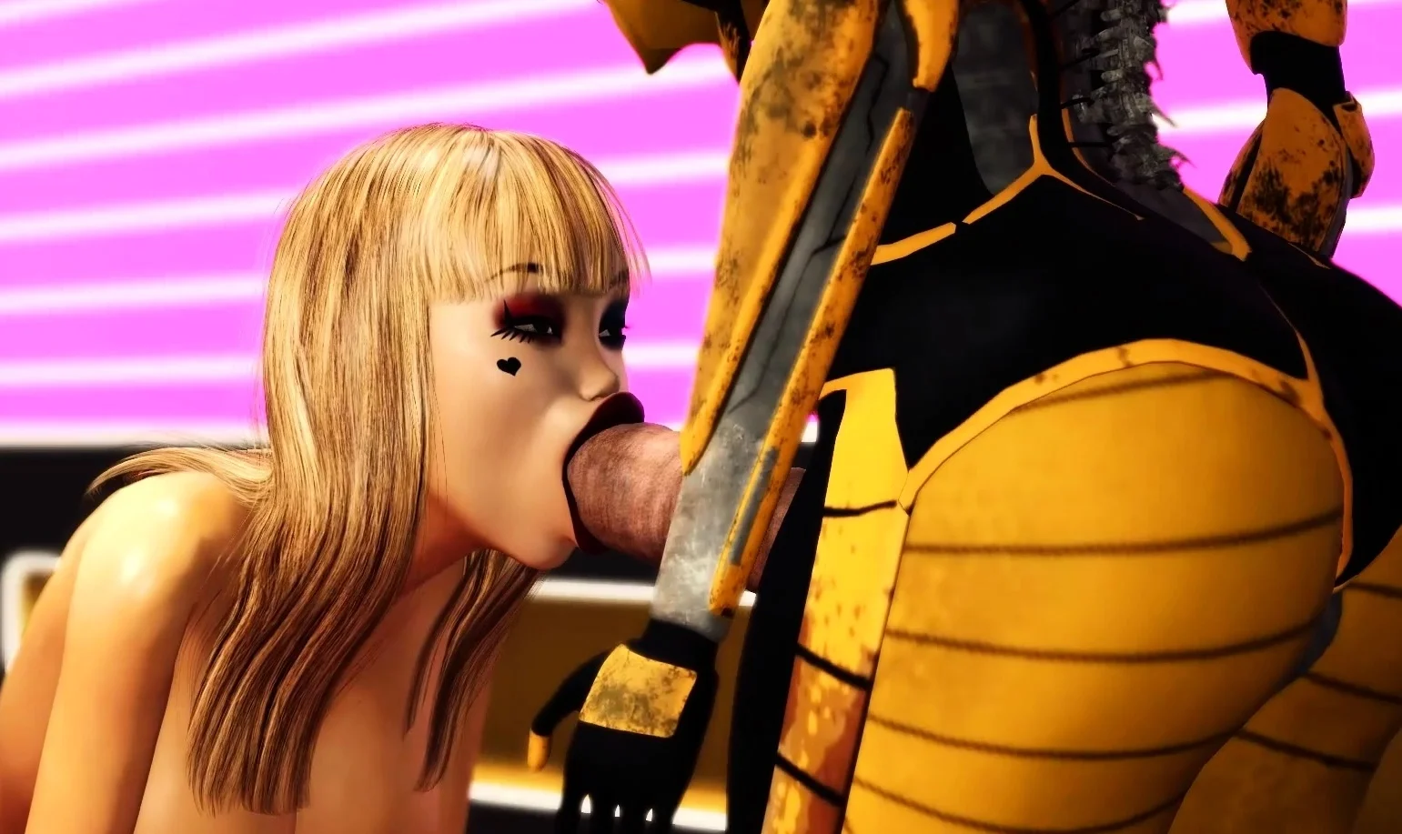 3d dickgirl android fucks sexy blonde in the sci-fi bedroom