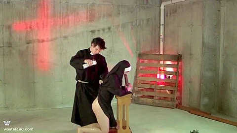 Roleplay Done Right As Hot Redhead Nun Rides A Hard Wooden Dildo Under Rule Of Sexy Priest
