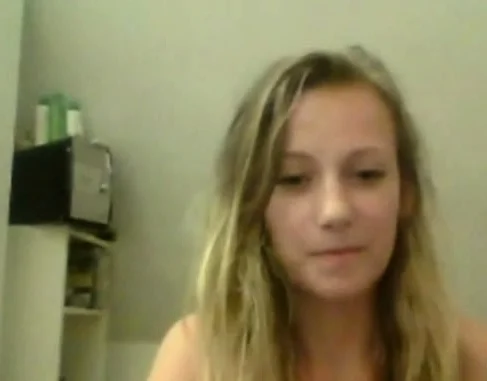 Blonde cutie on Skype