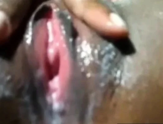 Sexy ass black girl strokes her wet pussy