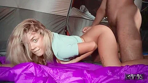 Alex Ander, James Angel And Ashley Alexander - Horny Slut Gets Fucked In A Tent
