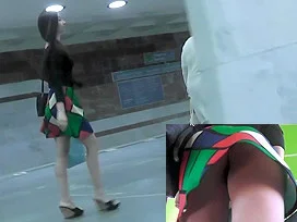 Dude with hidden upskirt camera tries to film hot view