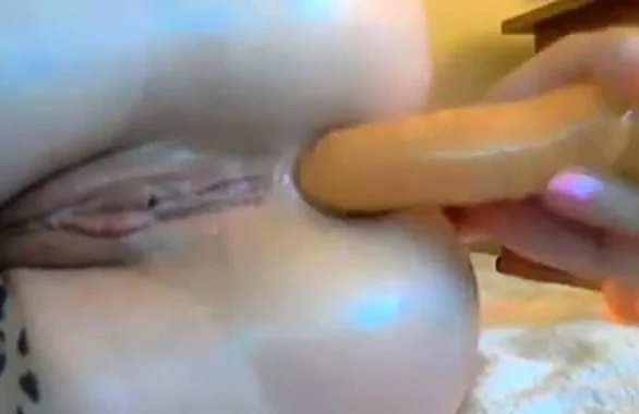 Wet pussy and dildo in asshole