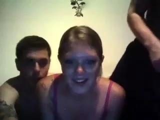 Horny teens shagg in this amateur webcam threesome