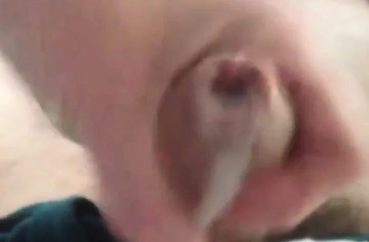 girl wanking a messy cum load from my uncut cock