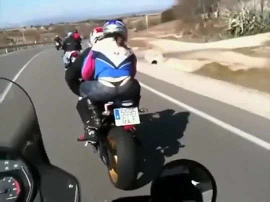 Thong of a motorcycle girl
