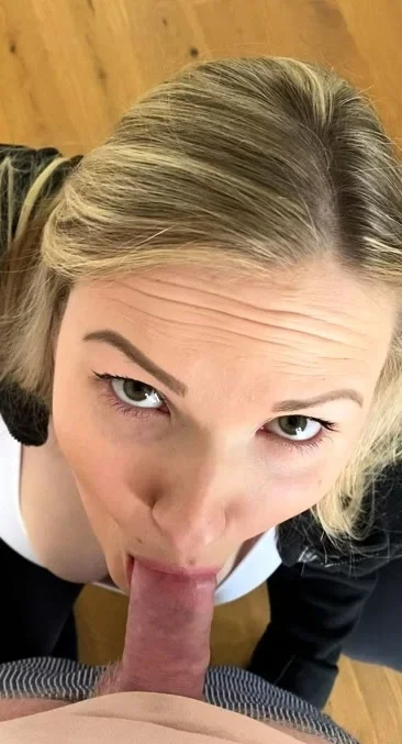 Blonde amateur blowjob POV in public